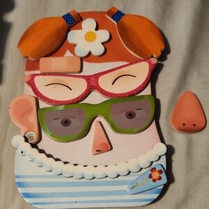 Colorful Wooden Puzzle Face